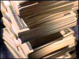 Video Clip - Stacks of hundred dollar bills