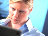 Video Clip - Woman looking at a computer monitor