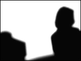 Video Clip - Human figures depicted in black in front of a white background; office with people working